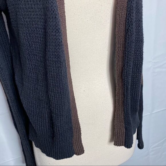 Wooden Ships Black and Brown Sweater Cardigan Size M/L - Picture 4 of 8
